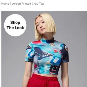 NWT Jordan Printed Crop Top - Multicolor Size M